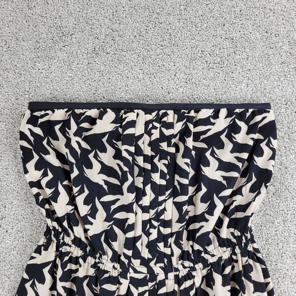 RACHEL Rachel Roy Strapless Bird Print Dress‎ Womens M Black Cream - Picture 6 of 12